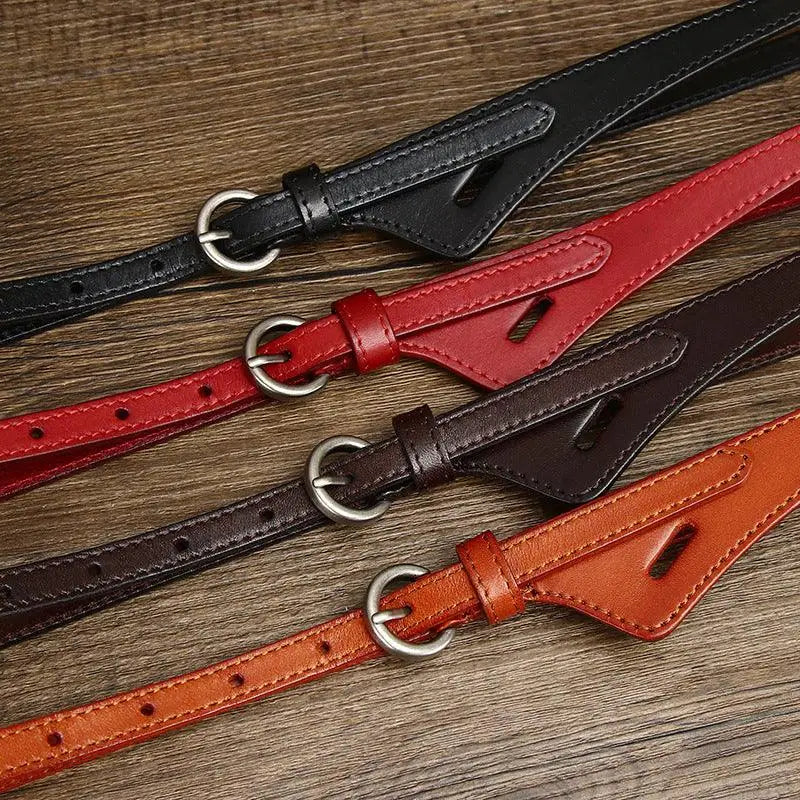 Priya Belt Collection of Leather Belts with Metal Buckles displayed in elegant design