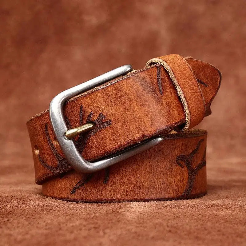 Vikram Leather Belt with Silver Buckle from Vikram Leather Belt Collection