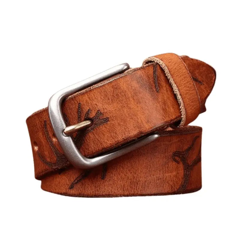 Vikram Leather Belt with Silver Buckle from Vikram Leather Belt Collection