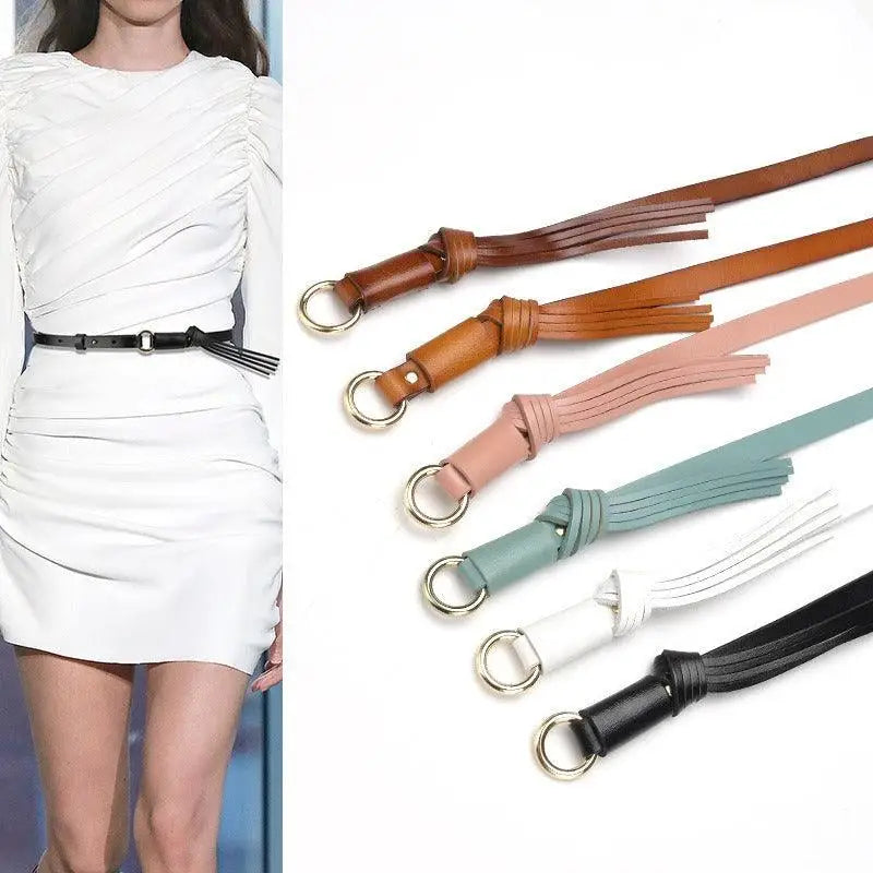 Vagi Leather Belt Collection with colorful leather tassel belts for stylish accessories