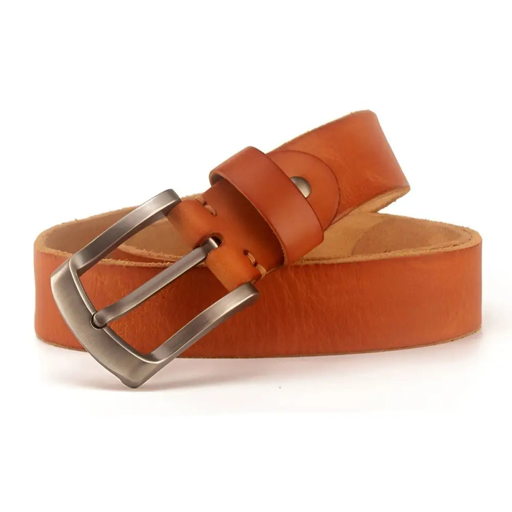 Black full-grain leather belt with metal buckle for kaliteli fashion accessory