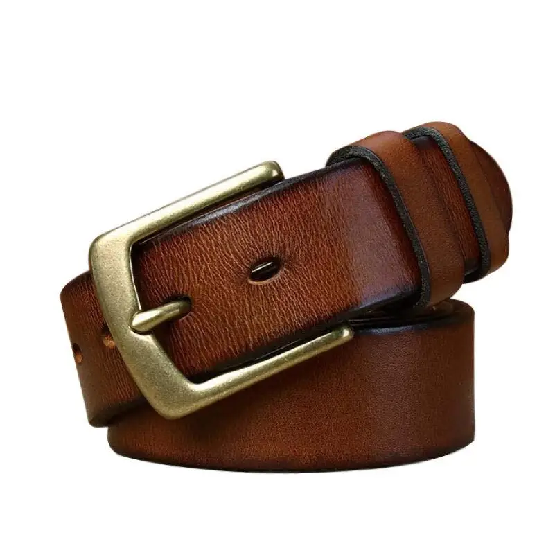 Caesia Leather Belt for Men with Brass Buckle, stylish leather belt accessory