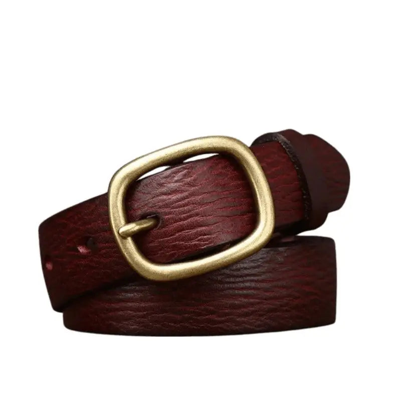 Claniuniu belt made of full-grain leather with brass buckle for stylish wear