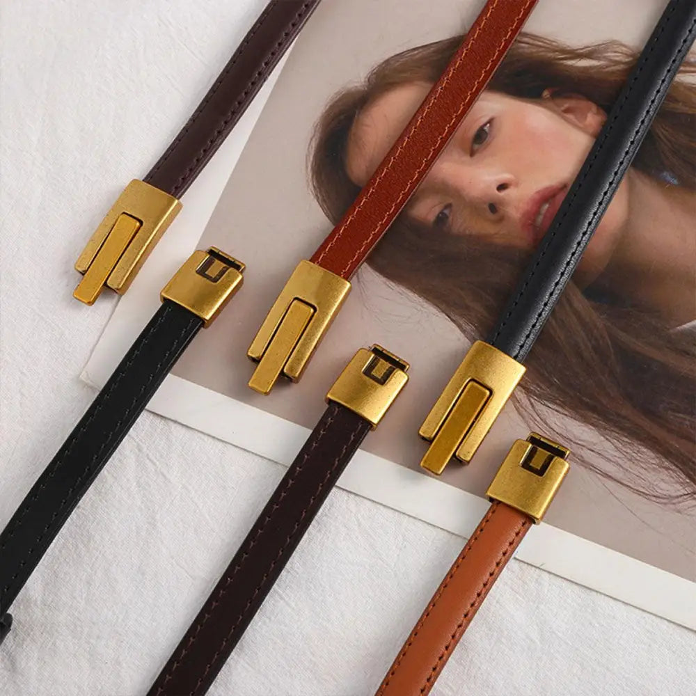 Leather belts with gold buckles to enhance personal style and elevate your look