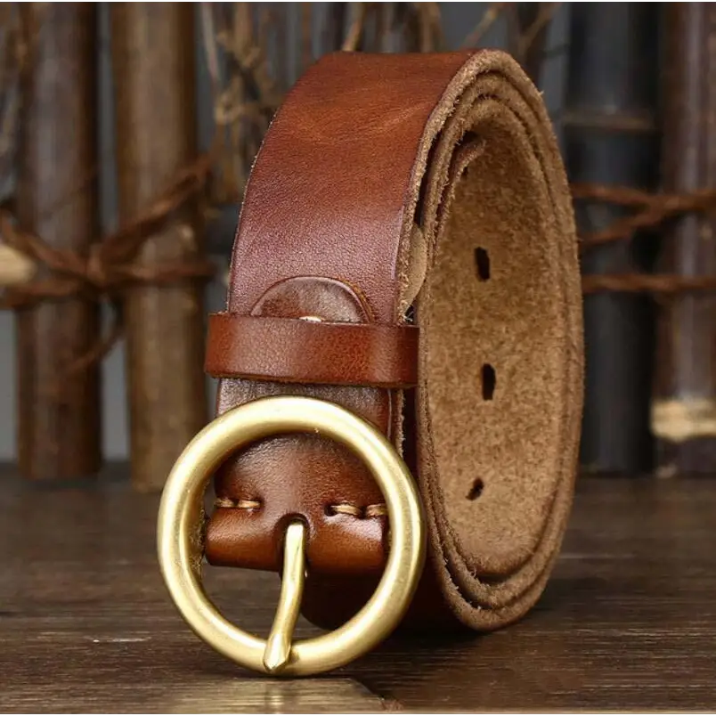 Hasti Belt women’s leather belt with brass buckle, stylish accessory for women