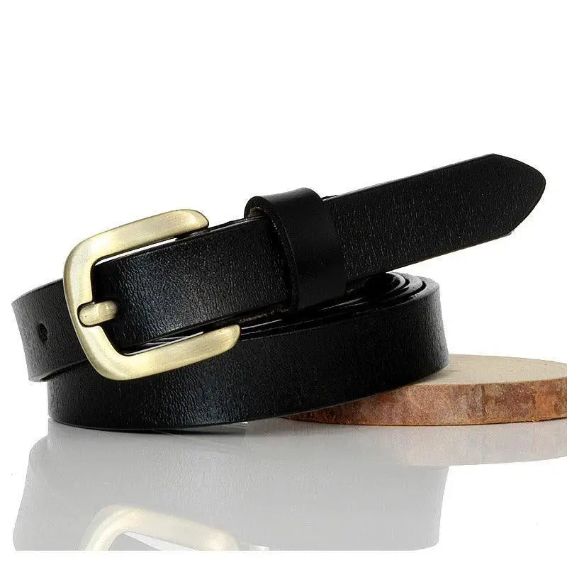 Nurziunia leather belt with gold buckle from the Nurziunia Leather Belt Collection
