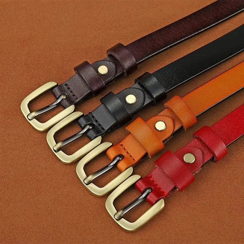 Four colorful Nurziunia leather belts from the Nurziunia Leather Belt Collection