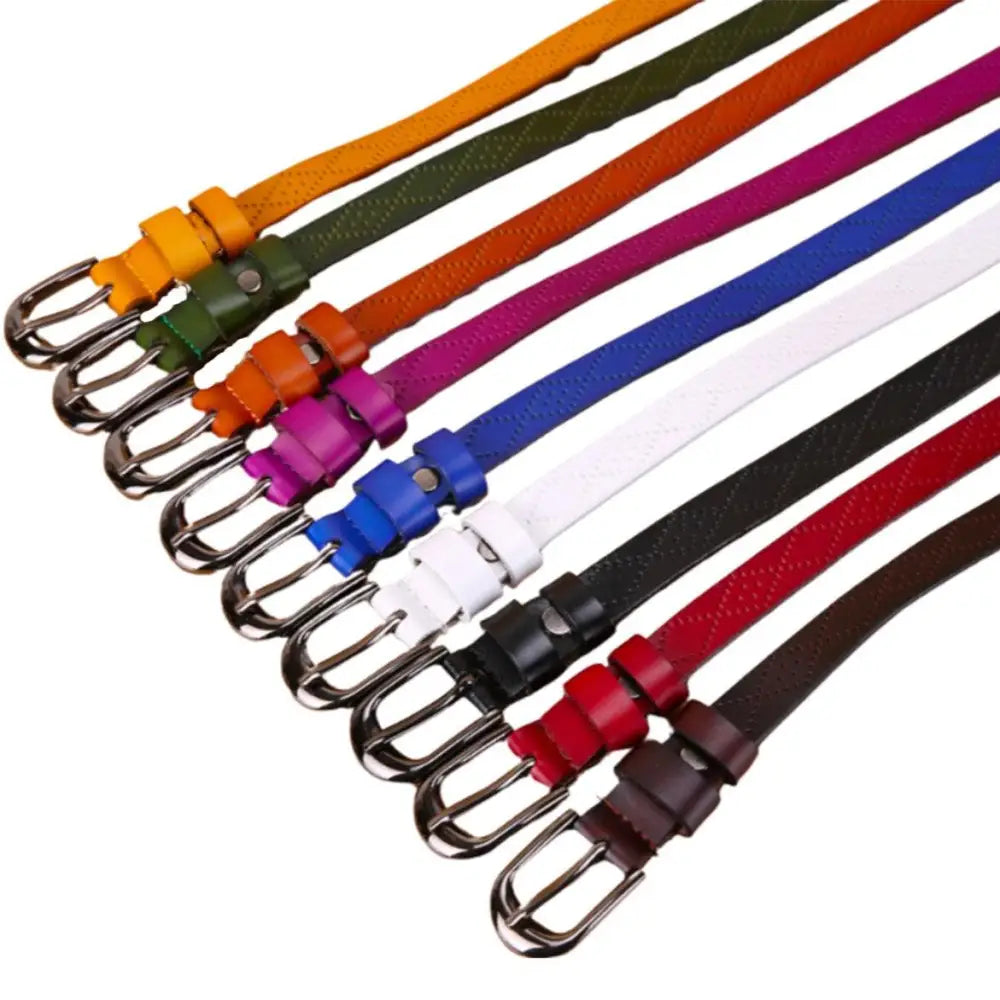 Colorful leather belts with silver buckles from Pinaria Leather Belt Collection