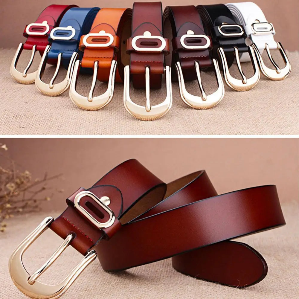 Assorted brown leather belts with gold buckles for stylish men’s accessories