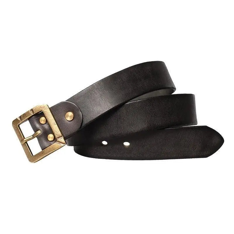 Shabaka Leather Belt with Brass Buckle for Elegant Style showcasing premium leather craftsmanship