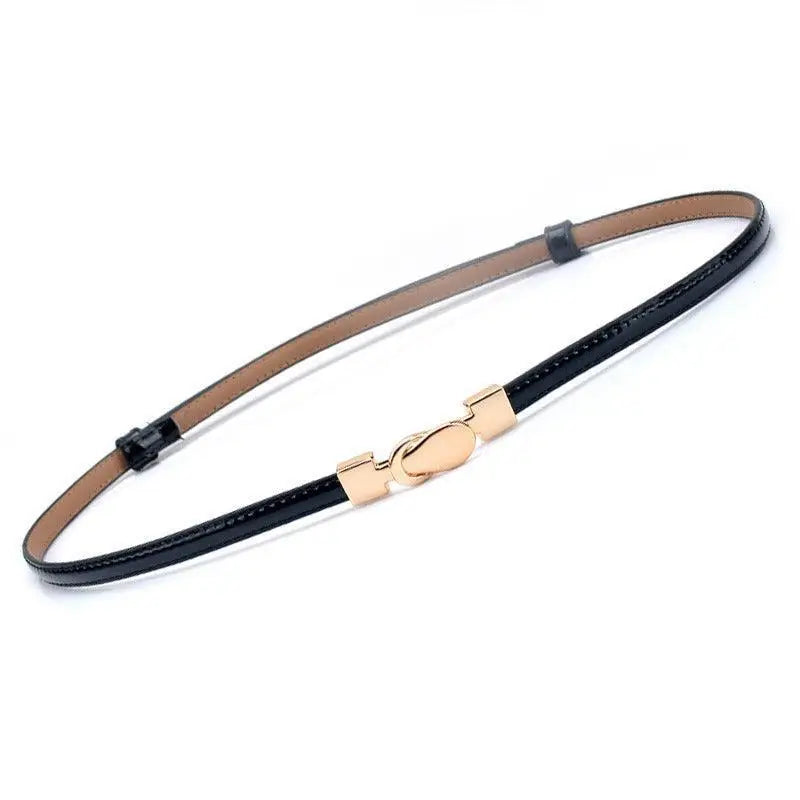 Black leather belt with gold buckle from Thuasca Leather for stylish dress options