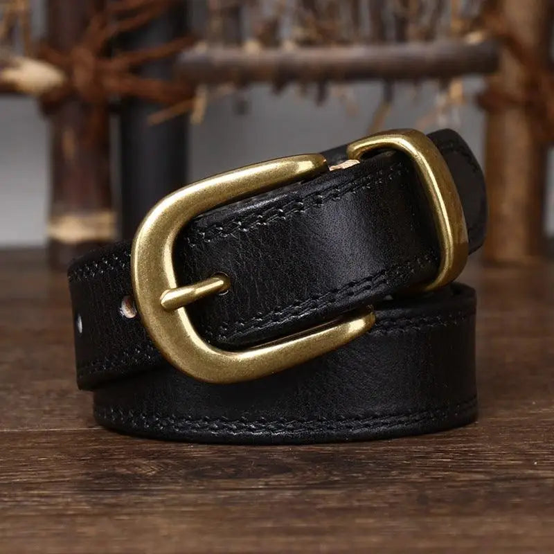 Vishal leather belt with brass buckle from Vishal Leather Belt Collection