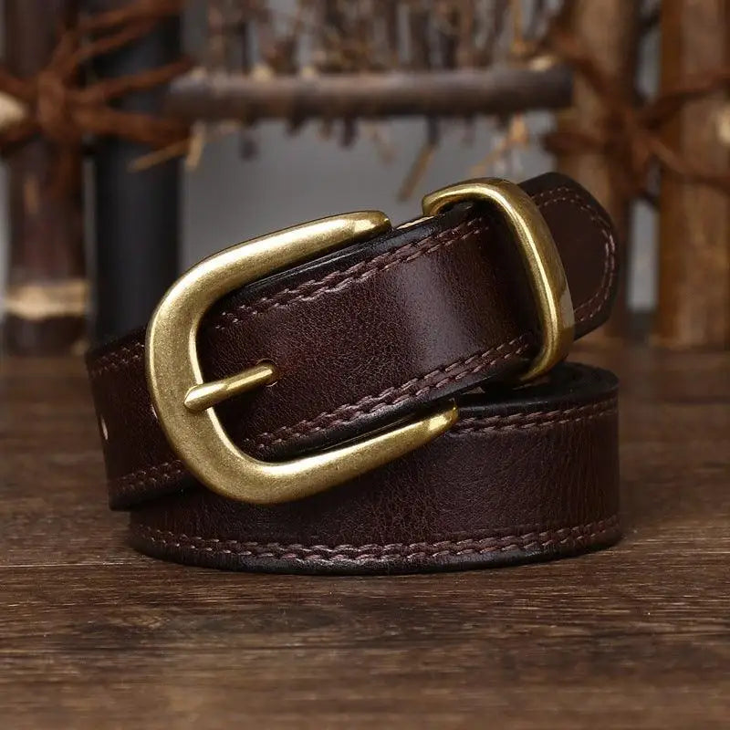 Vishal Leather Belt from Vishal Leather Collection with Brass Buckle, a distinguished accessory