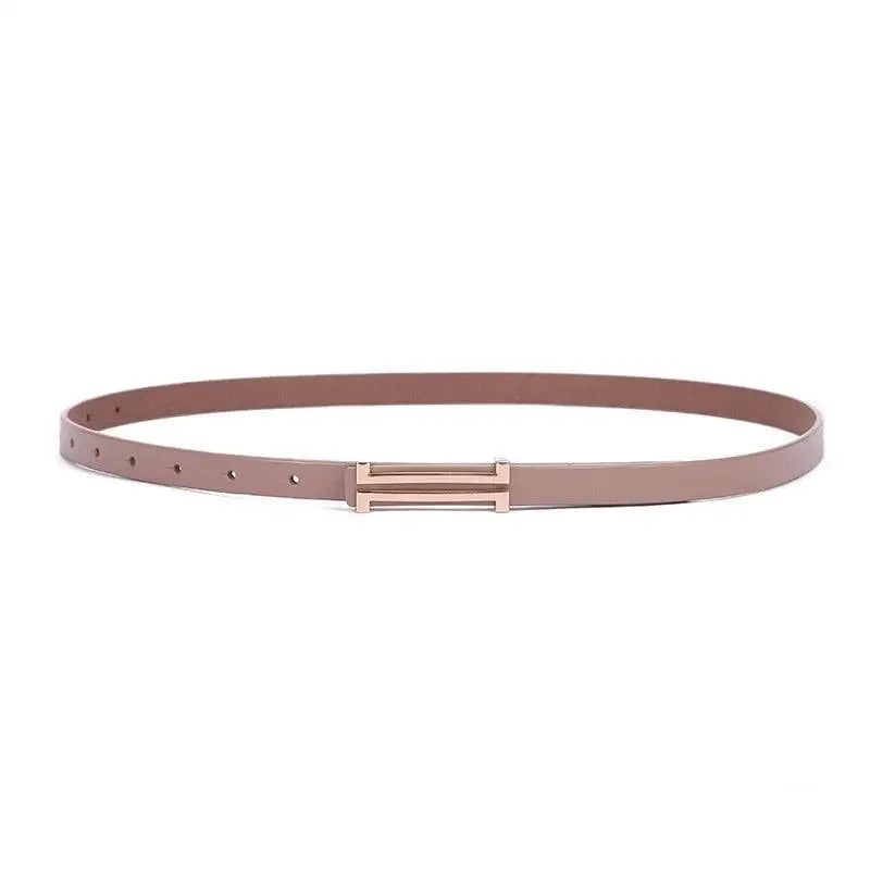 Taupe leather zaka women’s belt with gold buckle from Zaka Women’s Belt Collection