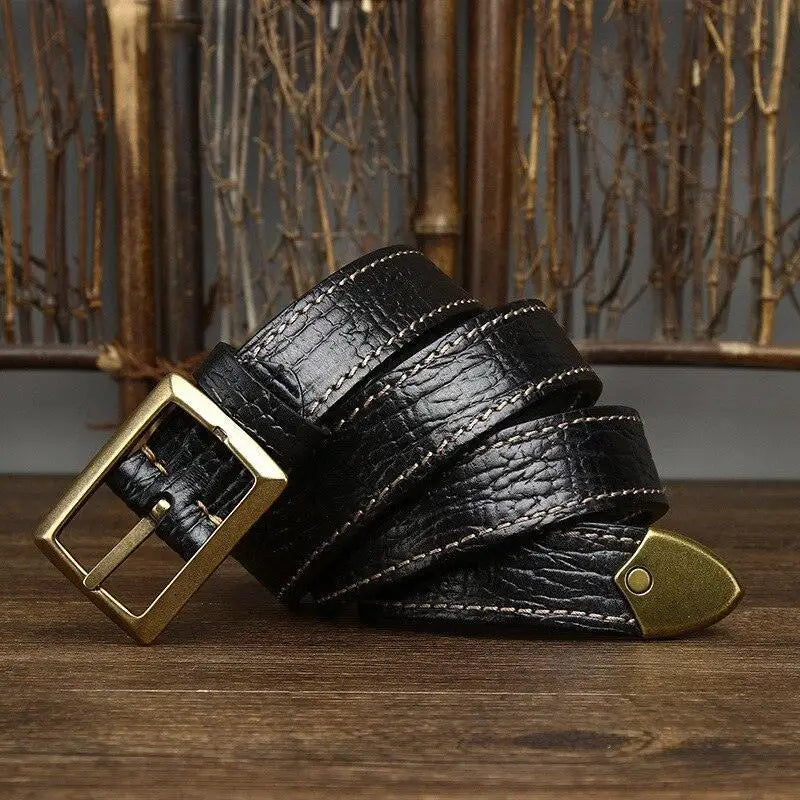 Avainia Leather Belt with Brass Buckle for Men and Women product image