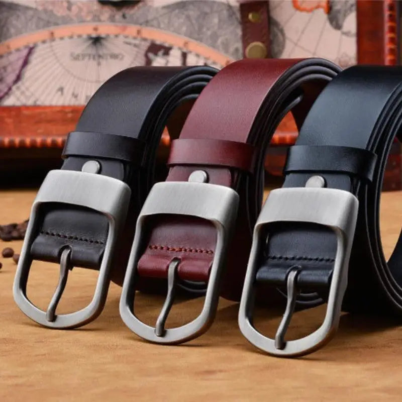 Domezio Leather Belt in Burgundy or Black with Silver Buckle featuring quality leather belt craftsmanship
