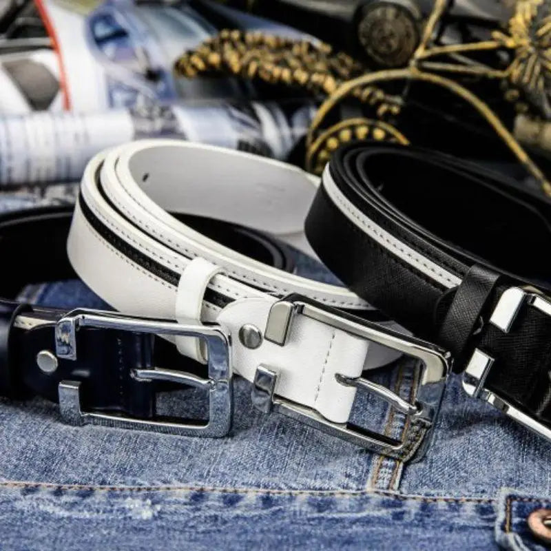 Versatile accessory Leather Belts with Silver Buckles in various styles for men and women