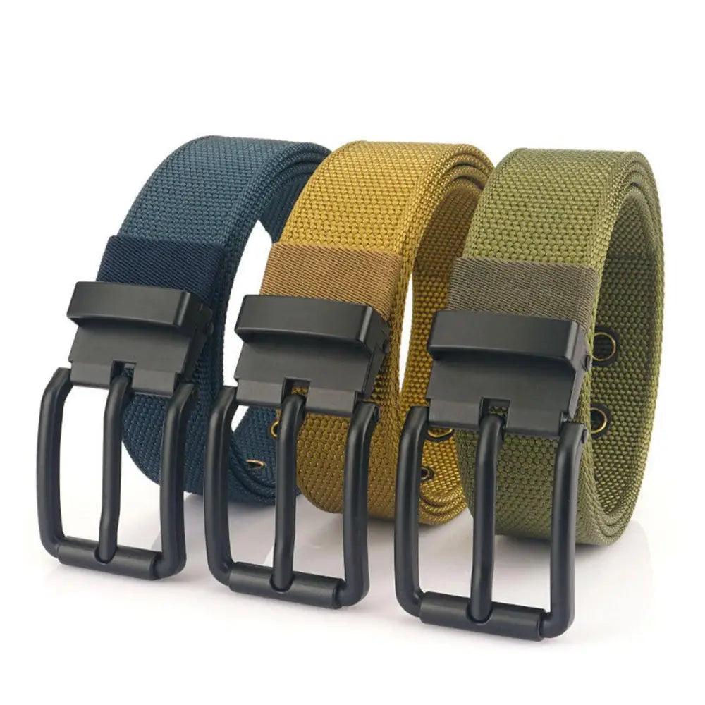 Yedil Belt Collection of nylon canvas and woven belts with black buckles