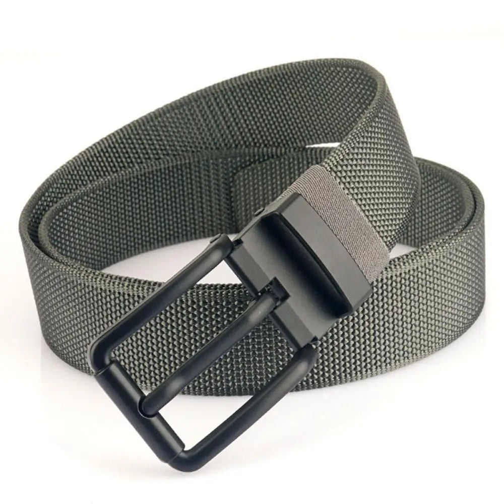Yedil Belt Gray woven belt with black buckle from Yedil Belt Collection of nylon canvas and woven belts