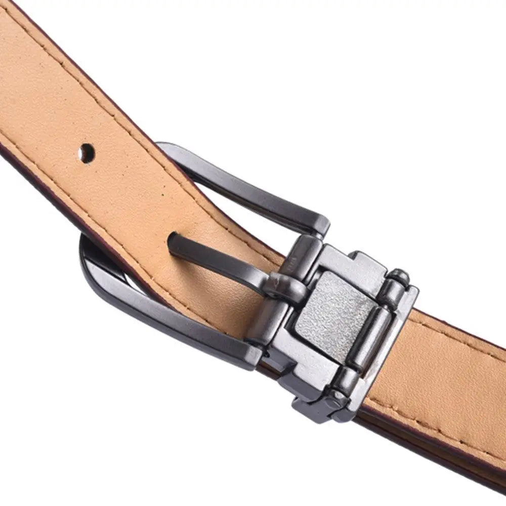 Vegan faux belt in brown pink with metal buckle, stylish faux belt for casual wear