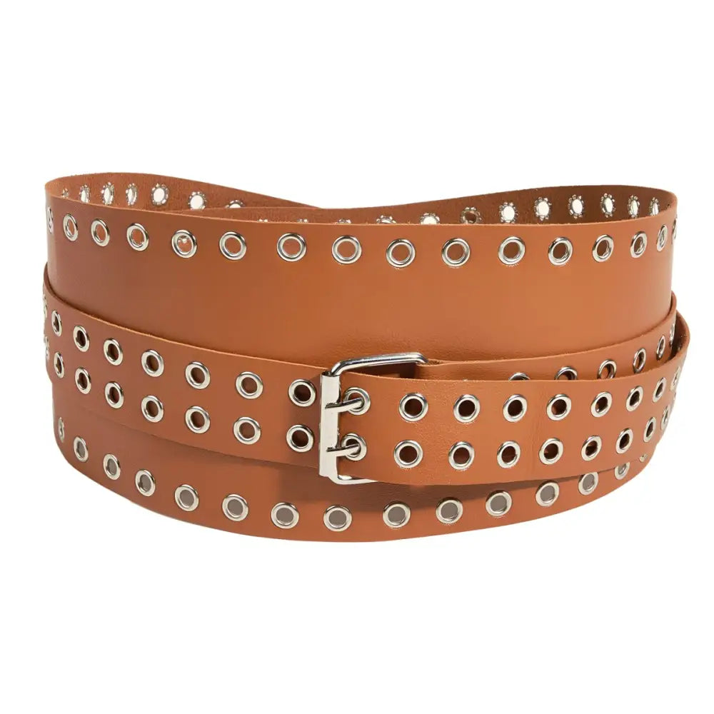 XXL Oriane Belt with Grommet Detailing in Leather and Fabric Options alt text