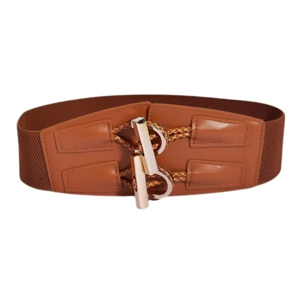 Extra large elastic waist belt with gold buckle for extra large XXL fits