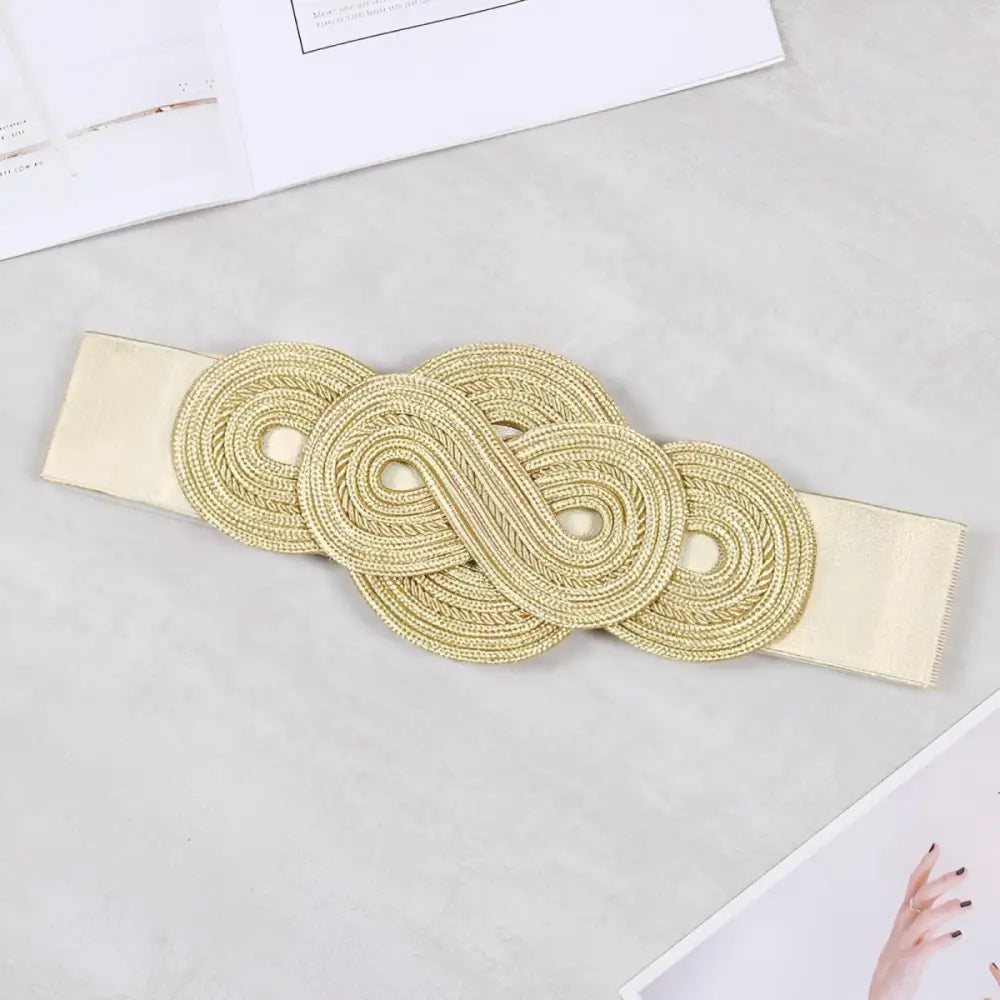Gold braided belt suitable for large XXL and extra large sizes official product image
