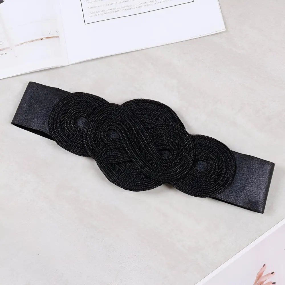 Black braided belt for large XXL and extra large sizes in Gold Braided Epaulette set