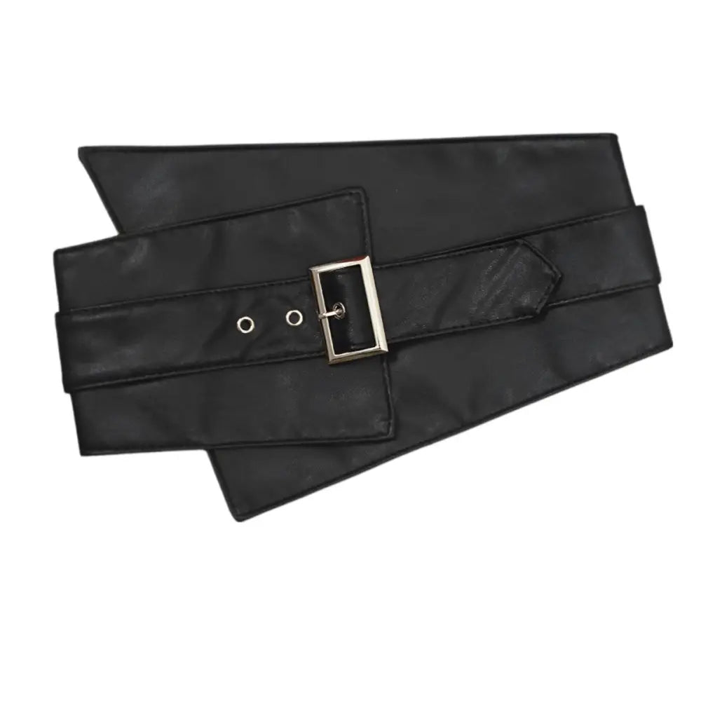 Black faux leather waist belt for large XXL and extra large sizes with durable design