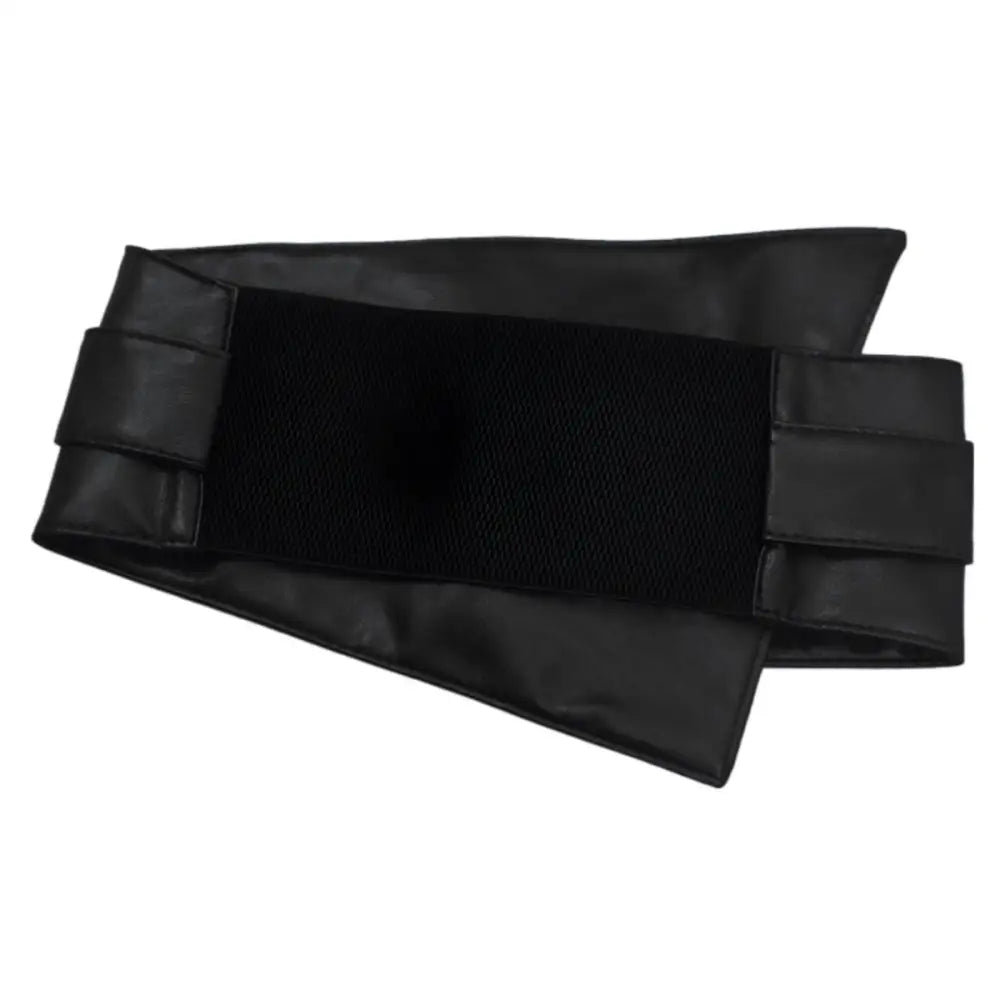 Black faux leather waist belt for large XXL and extra large sizes, stylish corset style