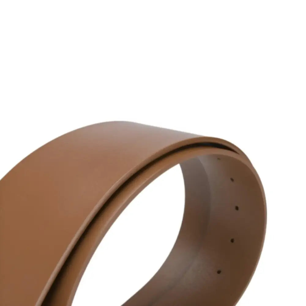 Brown leather belt with silver triangular buckle in extra large XXL size