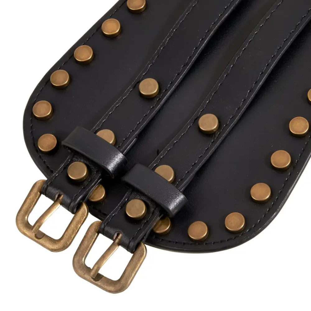Black studded leather corset belt from Isaline XXL Belt with studded design for stylish waist enhancement