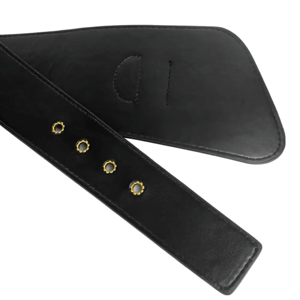 Black leather belt with gold grommets for Black Puffer Coat in Extra Large XX Large sizes