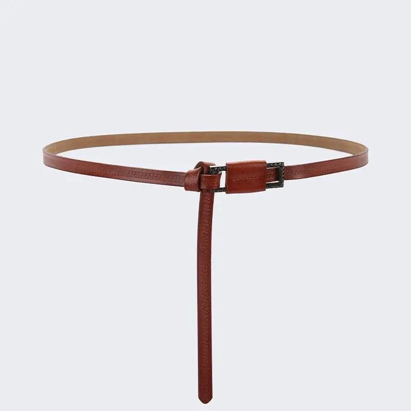 Brown leather belt with decorative buckle from Assorted Leather Belts collection