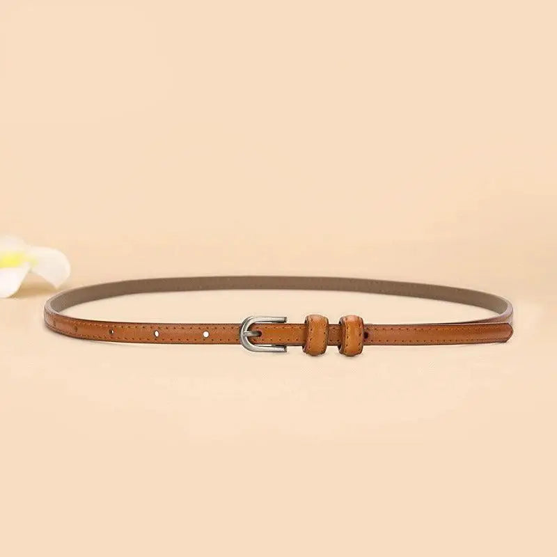 Diopy Leather Belt in Brown with Silver Buckle, stylish leather belt accessory