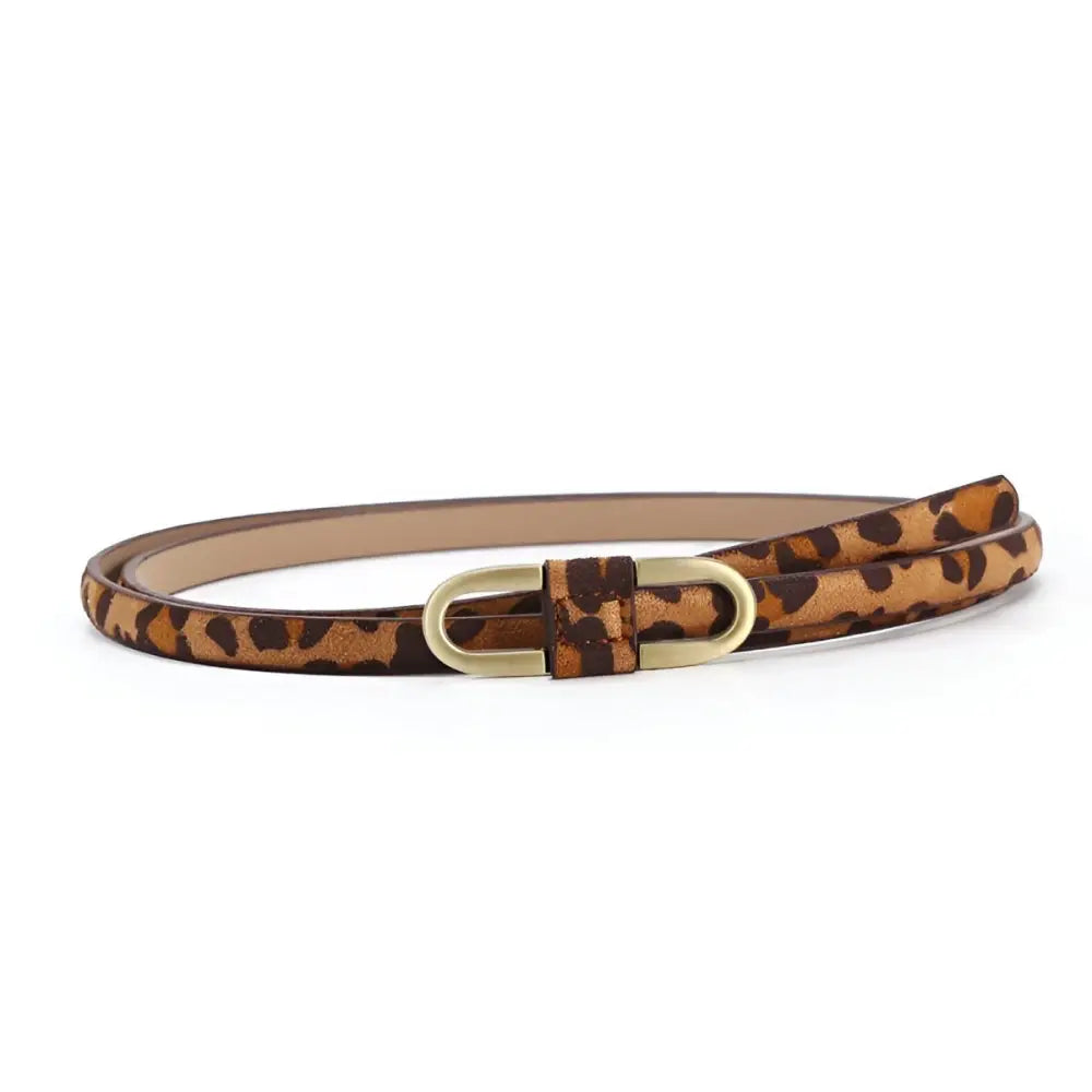 Nala Leopard Print Belt with Gold Buckle, a stylish leopard print accessory