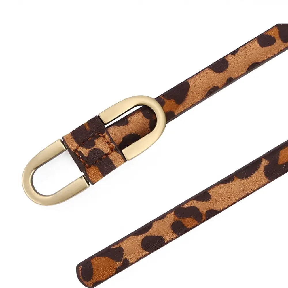 Nala Leopard Print Belt with Gold Buckle showcasing stylish leopard print accessory