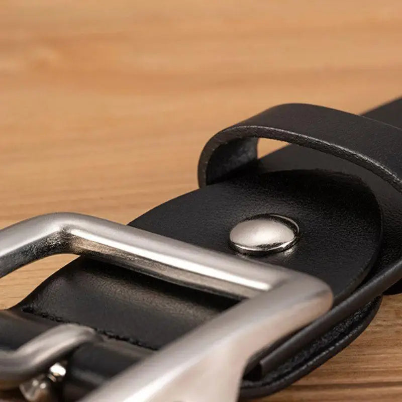 Nereo Leather Belt with Silver Buckle in Black and Brown options perfect for stylish leather belt wear