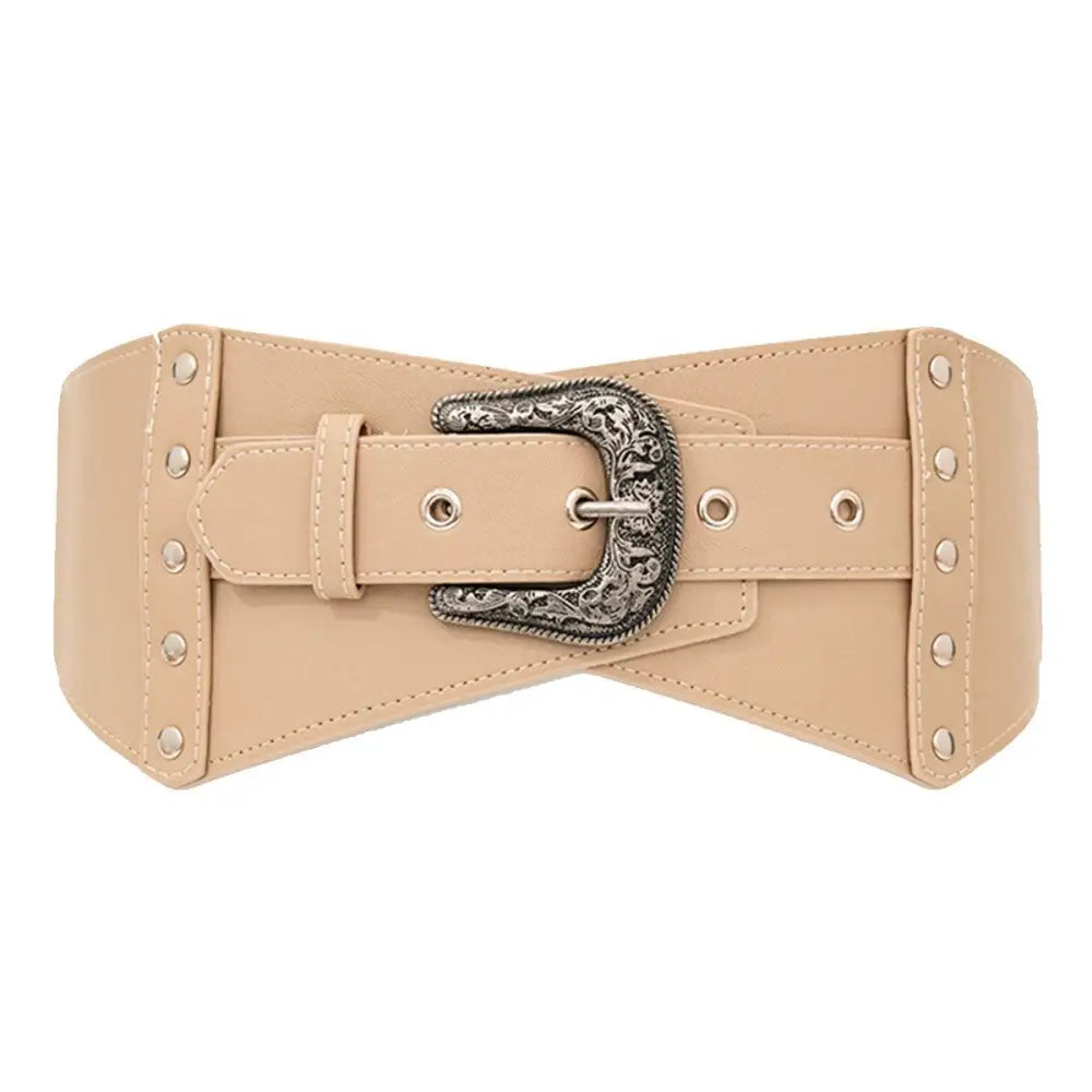 Beige corset belt with decorative buckle from Kirsten Belt Women’s Dresses collection
