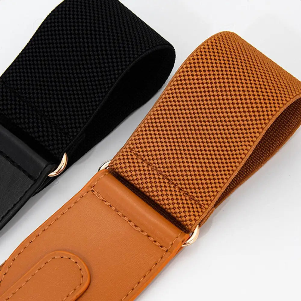 Elastic belts with leather accents showcasing the Osanna Belt and Black Waist Belt for Green Dress