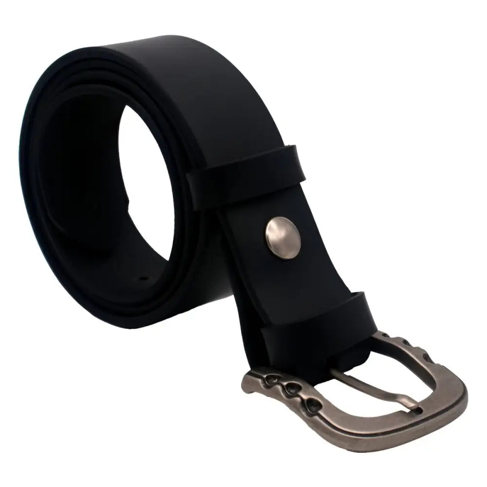 Théo Leather Belt with decorative metal buckle for men and women, stylish leather belt