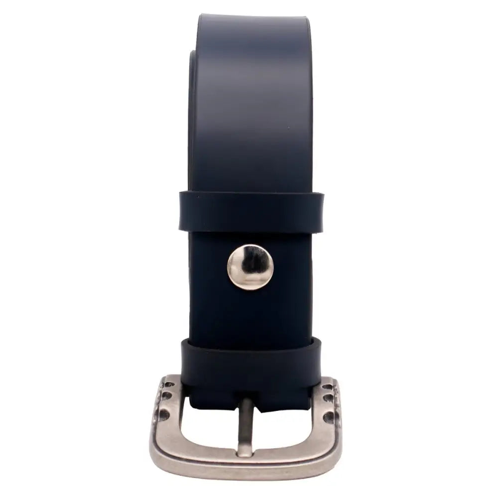 Rolled Théo Leather Belt with Silver Buckle for Men and Women