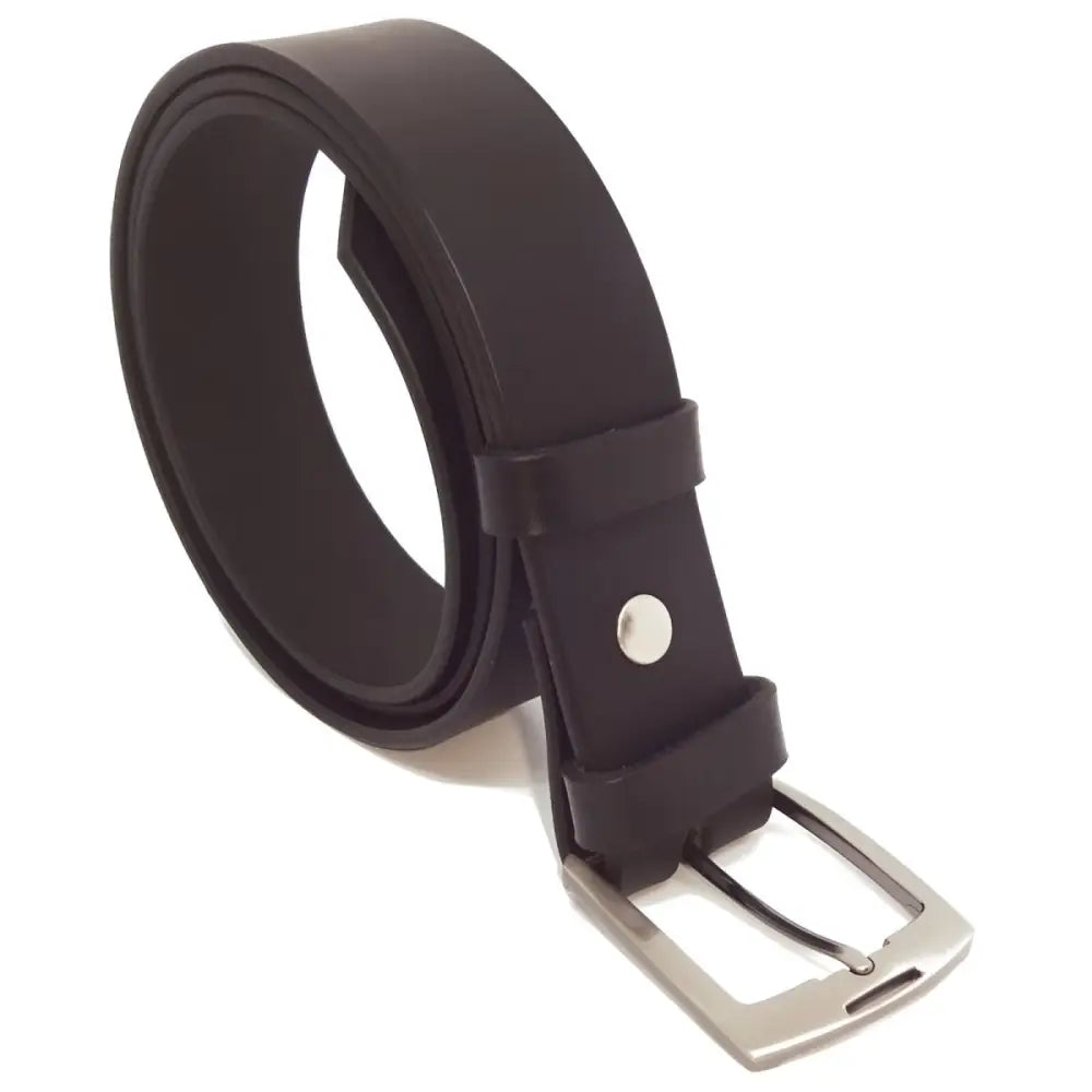 Brown leather belt with silver buckle for Pink Leather Belt with Silver Buckle product image