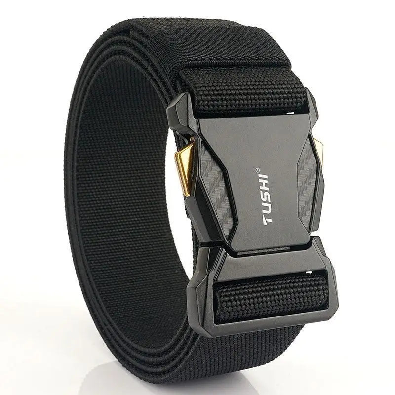 Black nylon belt with metal buckle from Aki Elastic Tactical Military Belts Set