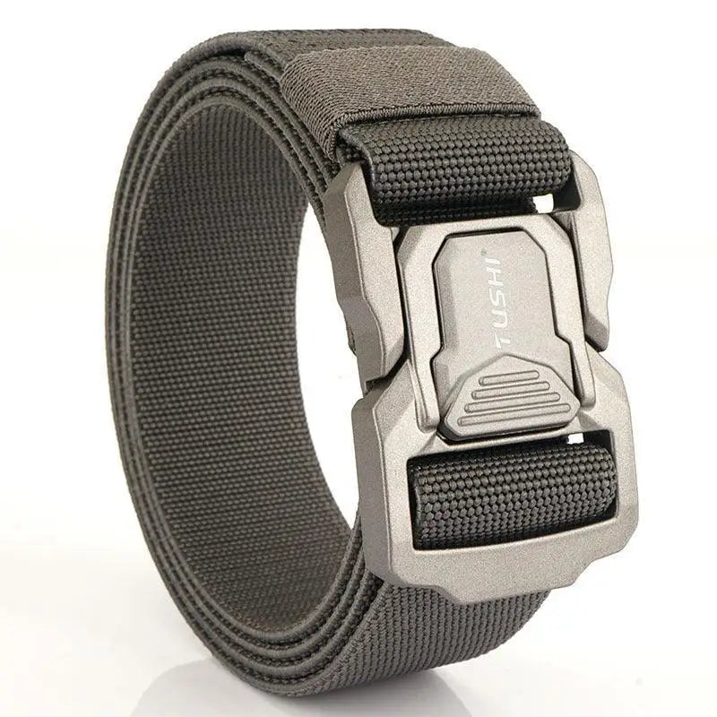 Gray tactical belt with metal buckle from Set of Three Tactical Belts collection