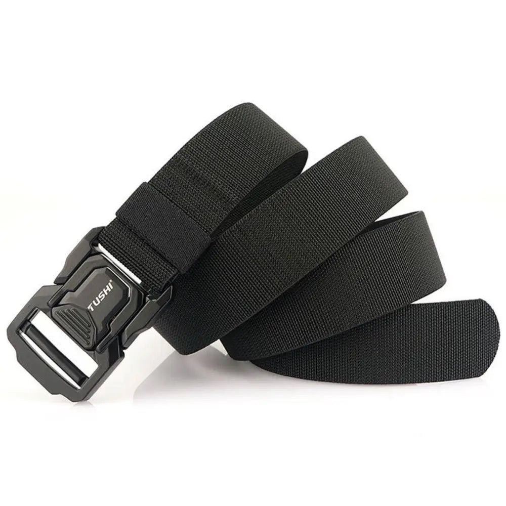 Black nylon tactical belt with metal buckle from Set of Three Tactical Belts collection
