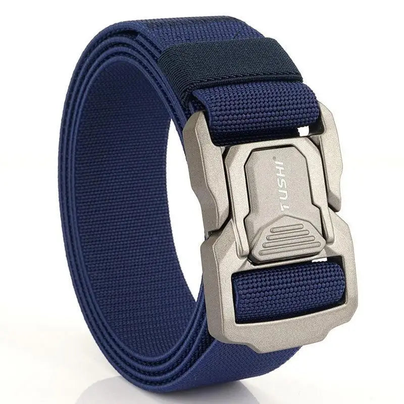 Blue elastic tactical belt with metal buckle from Set of Three Tactical Belts collection