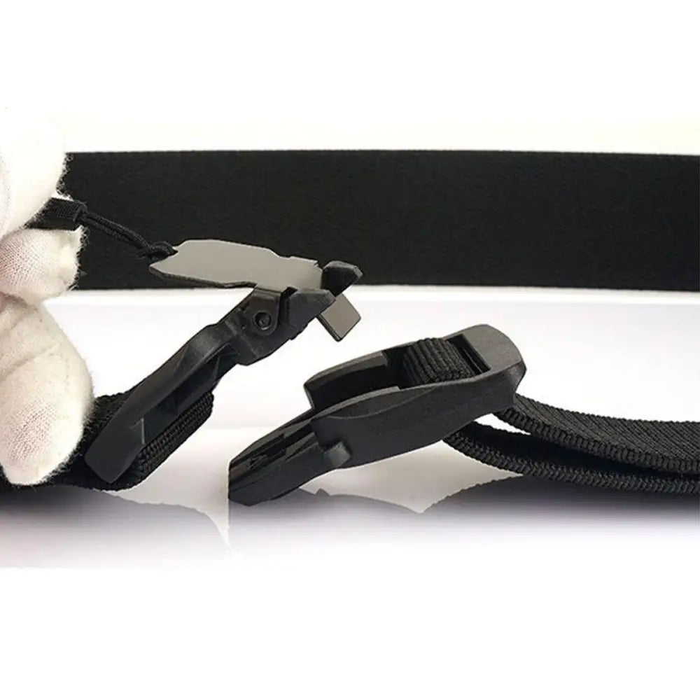 Black plastic buckle with webbing on Elastic Tactical Military Belt Olive Green