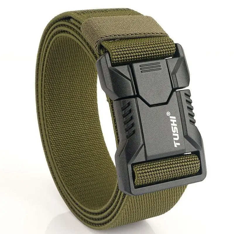 Olive green Thidrik elastic tactical military belt with black buckle for tactical military use