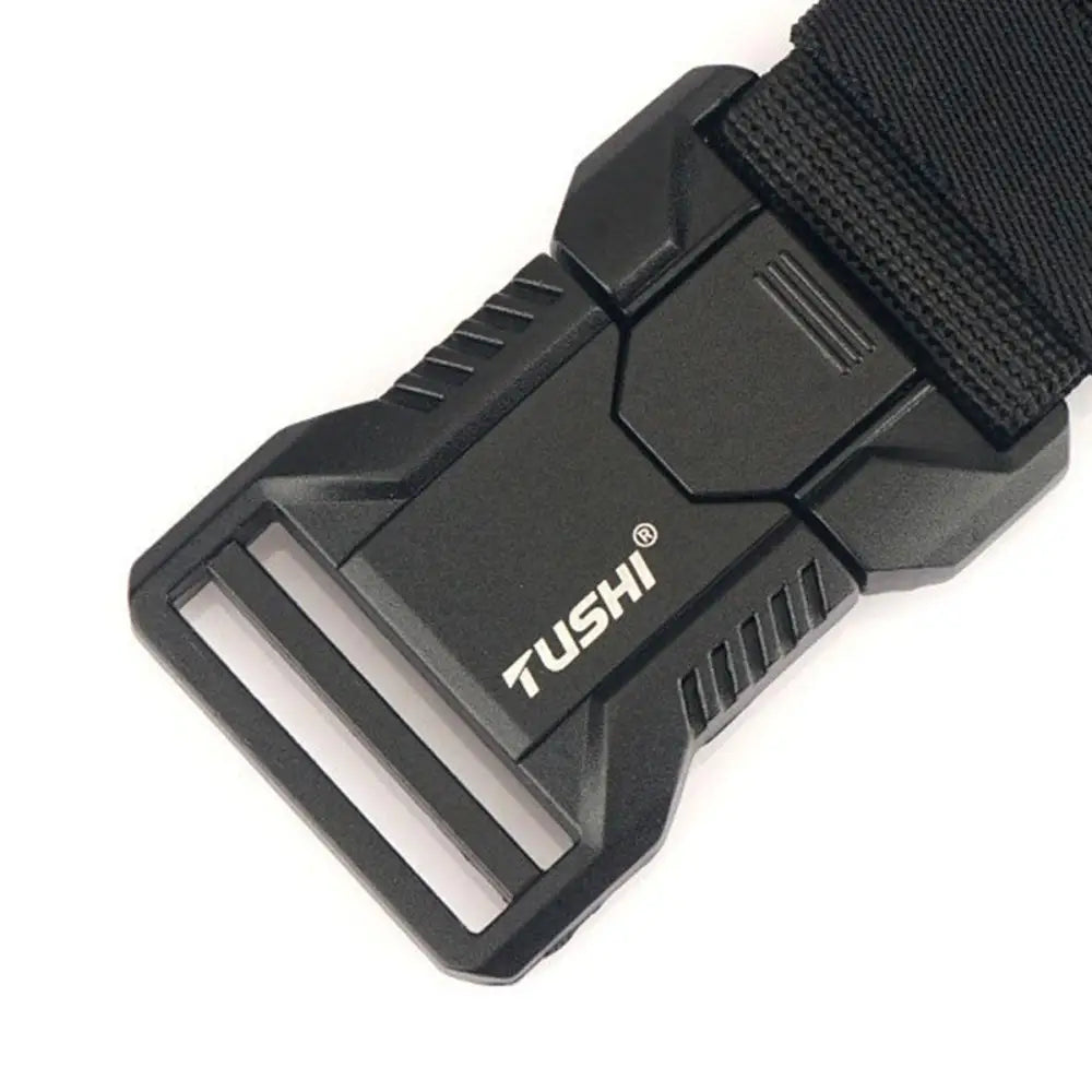 Black plastic belt buckle for Three Thidrik Elastic Tactical Belts military style
